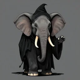 a elephant that looks like a grimreaper