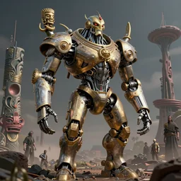 ultra realist intricate humanoid mechanical robot volcano tiki god, art style greg rutkowski, craig mullins, mohrbacher, zaha hadid, hiraku tanaka, exuberant, elite, elegant, extravagant, cgsociety, ambient key art, octane rendering, unreal engine, weta digital, structures ray tracing