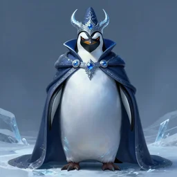 body portrait of anthropomorphic evil penguin in clothes, warlock, dnd, arctic, ice, character, fantasy, intricate, elegant, digital painting, artstation, concept art, smooth, 8 k frostbite 3 engine, ultra detailed, art by artgerm and greg rutkowski and magali villeneuve