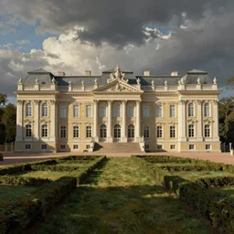 a neoclassical palace, in a scenic environment. by henriette ronner - knip, by william henry hunt, by rembrandt, by joseph mallord william turner, by konstantin razumov, concept art,