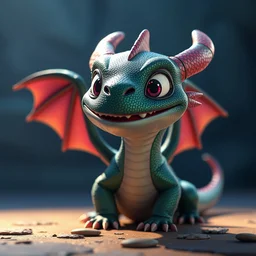 funny dragon, disney, pixar, 8 k, hd, dof, kodak film, volumetric lighting, subsurface scattering, iridescent, photorealistic, octane render