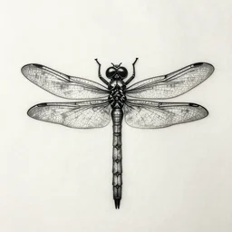 3 d robotic detailed dragonfly tattoo stencil