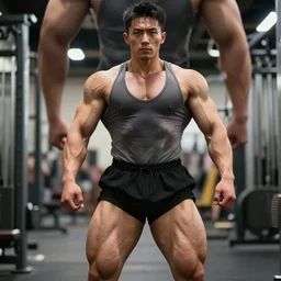 8 k insanely detailed high quality photo of a gym bro with very well developed gluteal muscles and a symmetrical face