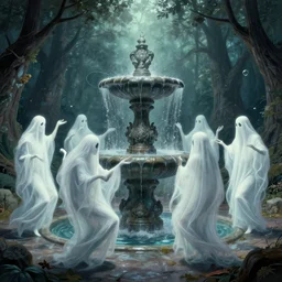 the ghosts of the past, present and the future dancing around the fountain of youth and wisdom