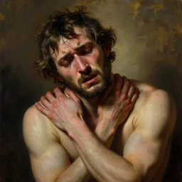 oil matte portrait painting, plague infected man in agonizing pain, wonderful masterpiece highly detailed, beautiful cinematic light deep focus, elegant, digital painting, smooth, sharp focus, golden ratio, dramatic illumination, ultra realistic, 8 k, art by salvator rosa