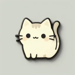 a retro minimalistic cute cat enamel pin, hd, concept art