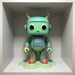 single crazy melting plastic toy Pop Figure Robot monster, in a Studio hollow, by jeff koons, by david lachapelle