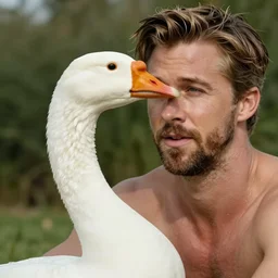 ryan gosling fused with a goose, human arms, natural light, bloom, detailed face, magazine, press, photo, steve mccurry, david lazar, canon, nikon, focus