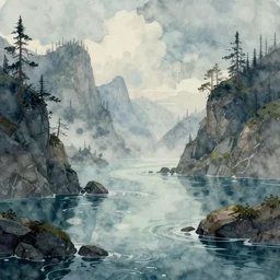 digital matte fantasy watercolor seascape, artstation, behance, 8 k by susan heidi