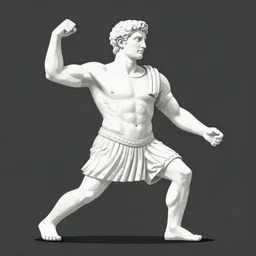 illustration of a beautiful, athletic creature that is a half of the roman emperor augustus and a half of egyptian cat, character design, art station, epic, elegant, masterpiece of akira toriyama