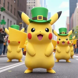 a parade of pokemon marching down 5 th ave manhattan on st. patrick's day, 8 k, photo realistic, extremely life like
