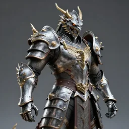 warrior with metal dragon armour, highly detailed, 4k, HDR, smooth, sharp focus, hyper realistic, high resolution