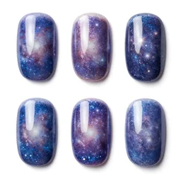 galaxy nail polish swatches, sparkling, glitter, photorealistic, 3 d art, octane render, vray tracing, advertisement, 8 k