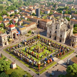 city of milan in the style of clash of clans, octane render