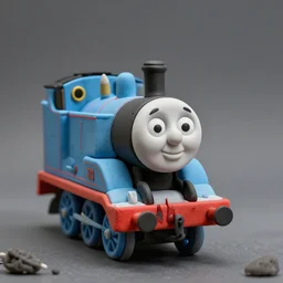 zombie apocalypse thomas the tank engine clay sculpture, ominous, monster, spikes