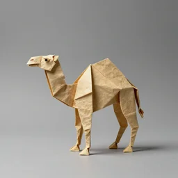 origami of a camel, computer render, unreal engine, minimalistic