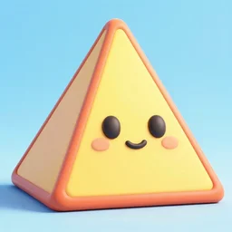 pyramid head in pixar style, cute colorful adorable, cgi render