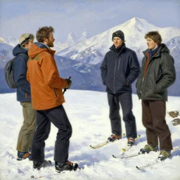 josh dallas auditions for a role as a ski instructor, painting by gaston bussiere, craig mullins, j. c. leyendecker, tom of finland
