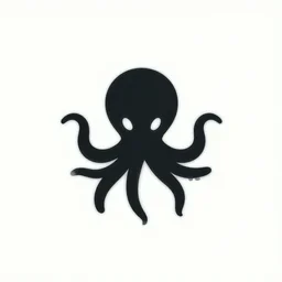 a logo for an octopus marijuana app, simple logo, iconography, vector app logo,
