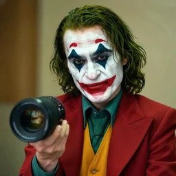 photo of fairouz as the joker, 3 5 mm lens