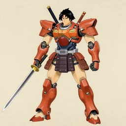 samura mech with sword in the style of Sasai Ukon Masanao, classical japanese art, feudal japan, sci-fi illustrations, mechwarrior, battletech, gundam, highly detailed, intricate, award-winning, mecha, japanese, gritty, beautiful colors, ink and watercolor