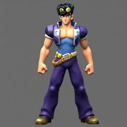 Kira Yoshikage in n64 graphics, 3d model, old graphics, jojo, n64 graphics