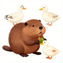 beaver and duck and vegetables