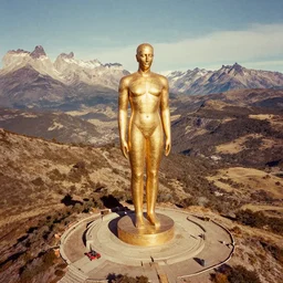 vintage color photo of aerial view of a giant liquid gold sculputure in Cordillera De Los Andes, 8k definition