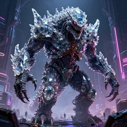 realistic movie scene of beautifully crystalized and detailed dark behemoth monster, matte painting of cinematic movie scene, dystopian environment, horror, created by gustave dore and greg rutkowski, high detailed, smooth draw, synthwave neon retro, intricate, realistic proportions, dramatic lighting, trending on artstation, wlop, rossdraws, james jean, andrei riabovitchev, marc simonetti, and sakimichan, trending on artstation