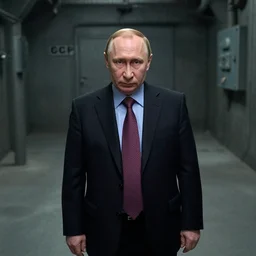 vladimir putin in the scp foundation basement floor, photo