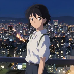 beautiful anime night cityscape makoto shinkai