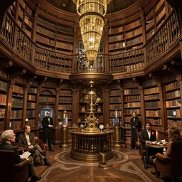 photo of steampunk library, Les Edwards, Zdzislaw Beksinski, Carl Gustav Carus, John Harris, Michal Karcz, Zhang Kechun, Mikko Lagerstedt, Scott Listfield, Steven Outram, Jessica Rossier