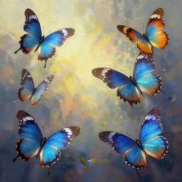 beautiful digial painting of butterflies. by greg rutkowski, trending on artstation, volumetric light.