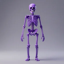 a purple skeleton, 3 d render