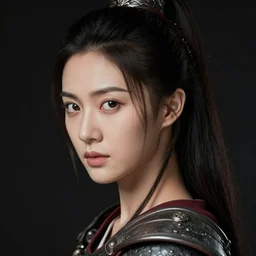 head and shoulders portrait of a female warrior