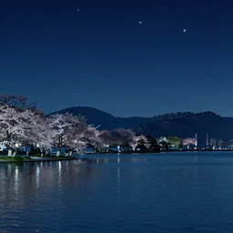 Starlit Night in West Lake, Spring, Hasui Kawase
