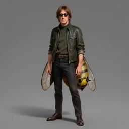 full body shot of john lennon as insect master, full - body art, fantasy art, dnd, john lennon, very very very beautiful fantasy art, bright colors, final fantasy, unreal engine 5, graceful, elegant, trending on artstation, intricate details, matte painting, organic painting, bold shapes, street art, greg rutkowski, gaston bussiere