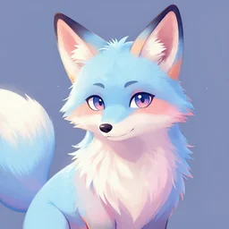 an anthropomorphic fox with pastel blue and pastel pink fur, trending on furaffinity, trending on artstation, furry art, digital art, by kawacy, portrait, anime art