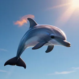 dolphin on the sky, art by alessio albi 8 k ultra realistic, lens flare, atmosphere, glow, detailed, intricate, full of colour, led lighting, trending on artstation, 4 k, hyperrealistic, focused, extreme details, unreal engine 5, masterpiece