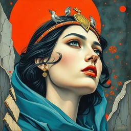 the goddess of the mars. highly detailed marker pen painting, soviet realism, engraving, artstation, concept art, smooth, sharp focus, vivid grunge, manga illustration, unreal engine 5, 8, abstract by kandinsky and kilian eng and hilma af klint and malevich and lissitzky