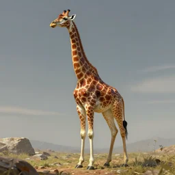 full - body portrait of a giraffe samurai, fantasy rpg portrait, super - resolution, digital painting, porcelain, cinematic, hdr, vivid colors, 8 k detail post processing, hyperrealistic, octane render