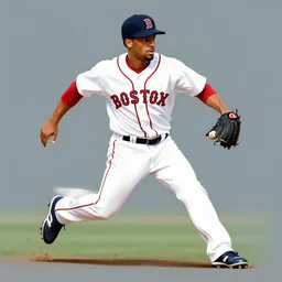 derek jeter in a boston red sox uniform, fan art, digital art, trending on artstation