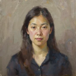 portrait of a taiwanese woman ( 3 5 ) from taiwan, an oil painting by ross tran and thomas kincade