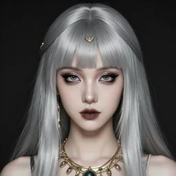 Character concept art of a silver haired goth anime Cleopatra || cute-fine-face, pretty face, realistic shaded Perfect face, fine details by Stanley Artgerm Lau, WLOP, Rossdraws, James Jean, Andrei Riabovitchev, Marc Simonetti, and Sakimichan, tranding on artstation