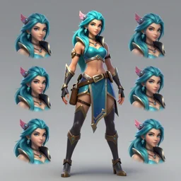 wild rift skins concept art of Ocean Song Akali (wild rift). 3d render, octane render, realistic, highly detailed, trending on artstation, 4k, trending on artstation, pixar, cgsociety, unreal engine 5, redshift render, trending on artstation, blender, behance, cg