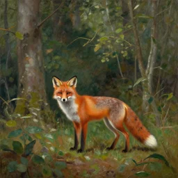 a beautiful painting of a forest with a fox by ernst billgren,