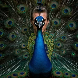 hyperrealistic dslr film still of ( jeff goldblum ) disguised as ( peacock ), stunning 8 k octane comprehensive 3 d render, inspired by istvan sandorfi & greg rutkowski & unreal engine, perfect symmetry, dim volumetric cinematic lighting, extremely hyper - detailed, incredibly real lifelike attributes & flesh texture, intricate, masterpiece, artstation, stunning