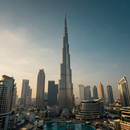 dreamy photo of Dubai as a cyber punk city