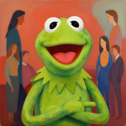 kermit, organic painting, matte painting, bold shapes, hard edges, aesthetic octane render, unreal engine, trending on artstation, by greg manchess, huang guangjian, gil elvgren, sachin teng, greg rutkowski, magali villeneuve, artgerm, jeremy lipkin, michael garmash and, rey