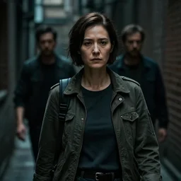 She had been following him for days, unsure of his intentions. Was he a threat to her mission? She couldn't be sure, but she had to find out. She followed him into a dark alley, and that's when she knew she was in trouble. Intricate details, photo realistic, award winning, dramatic lighting, intricate details, award winning, depth of field, UHD 8K